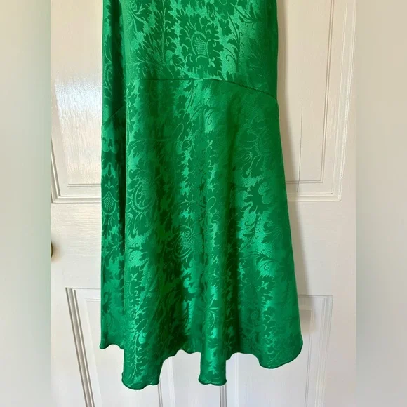 Rubber Ducky Emerald Green Dress Sleeveless Midi S Floral Pattern Elegant Sexy - Picture 4 of 12